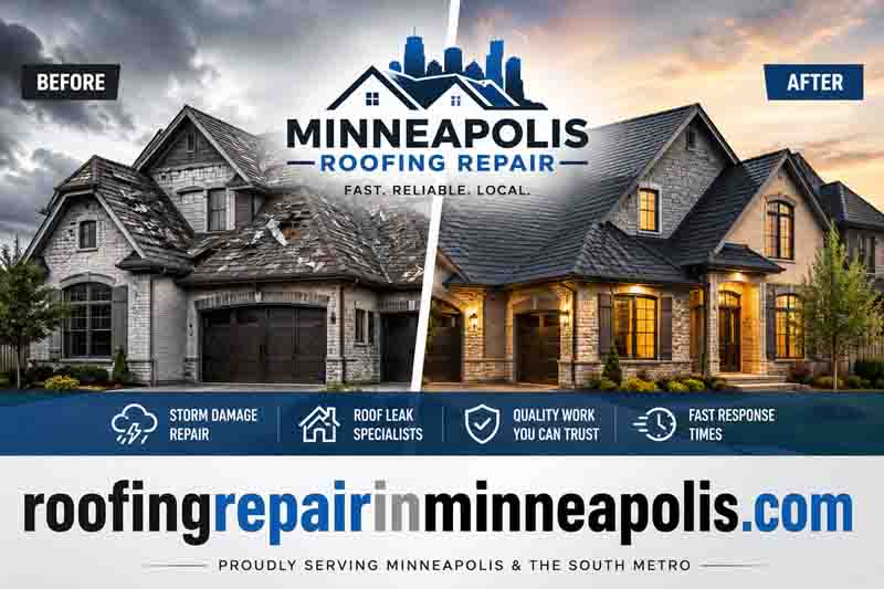 Before and after roof repair in Minneapolis. Who fixes roofs. Roofing Contractors before and after roof repair.